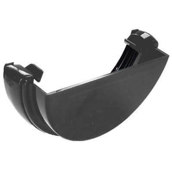 Floplast RE1AG 112mm Half Round Gutter - External Stopend - Anthracite Grey