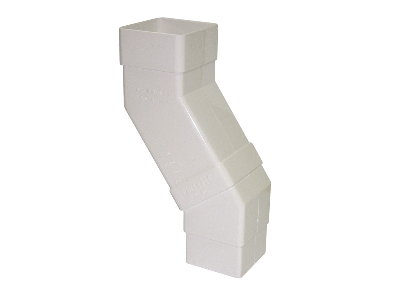 Floplast RBS5WH 65mm Square Downpipe - Adjustable Offset Bend - White