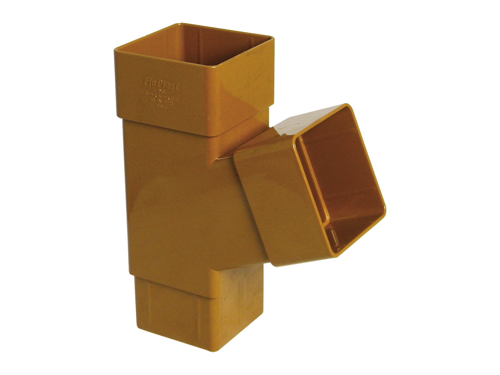 Floplast RYS1CA 65mm Square Downpipe - 67.5* Degree Branch - Caramel