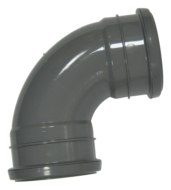 Floplast SP561GR 110mm/4 Inch Ring Seal Soil System - 92.5 Degree Double Socket Bend - Grey