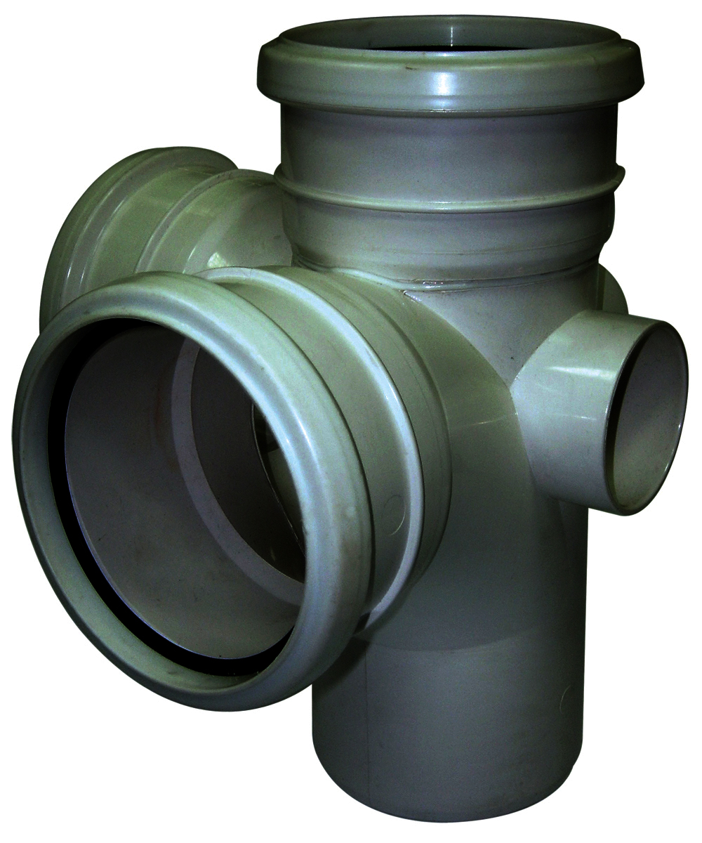Floplast SP232GR 110mm/4in Ring Seal Soil System - 92.5 Degree Corner Branch - Grey