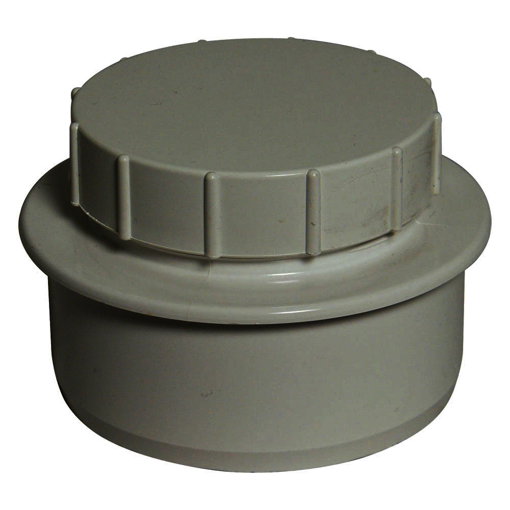 Floplast SP292GR 110mm/4 Inch Ring Seal Soil System - Screwed Access Plug - Grey
