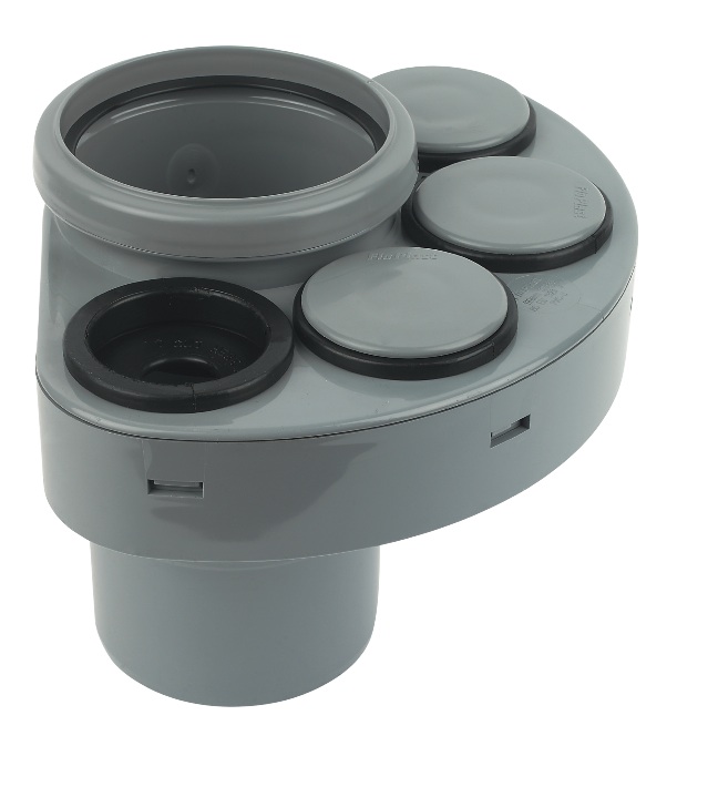 Floplast SP588GR 110mm/4 Inch Ring Seal Soil System - Soil Manifold - Grey