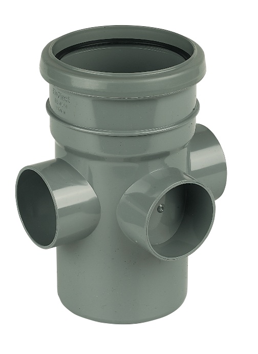 Floplast SP581GR 110mm/4 Inch Ring Seal Soil System - Boss Pipe Single Socket - Grey