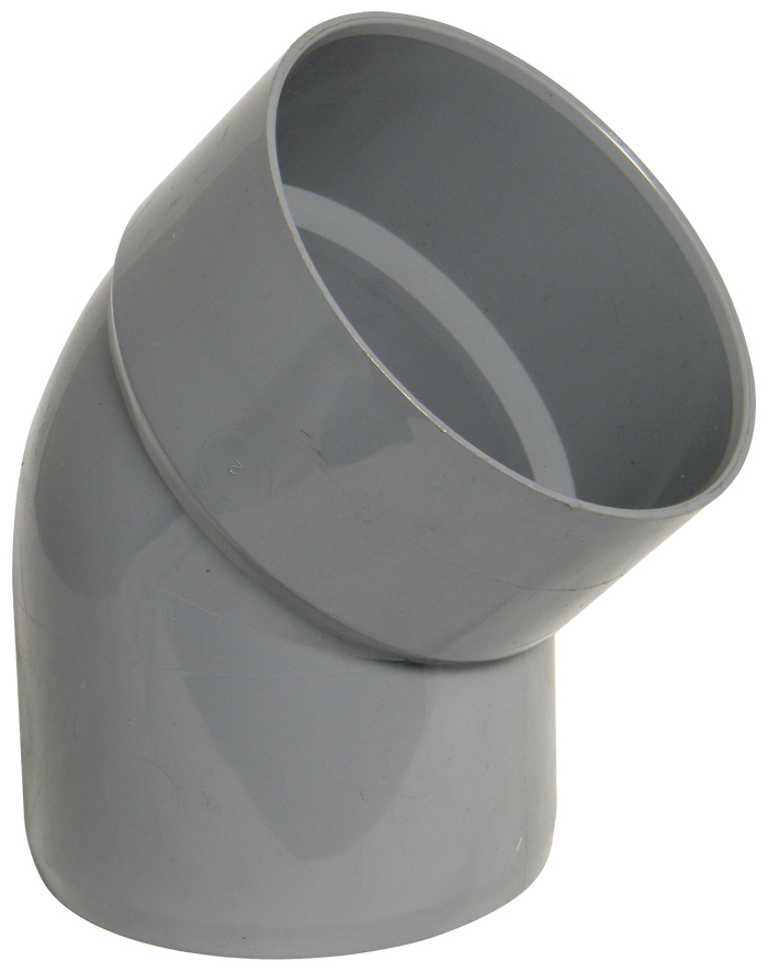 Floplast SP435GR 110mm/4 Inch Ring Seal Soil System - 135 Degree Offset Bend Single Socket - Grey