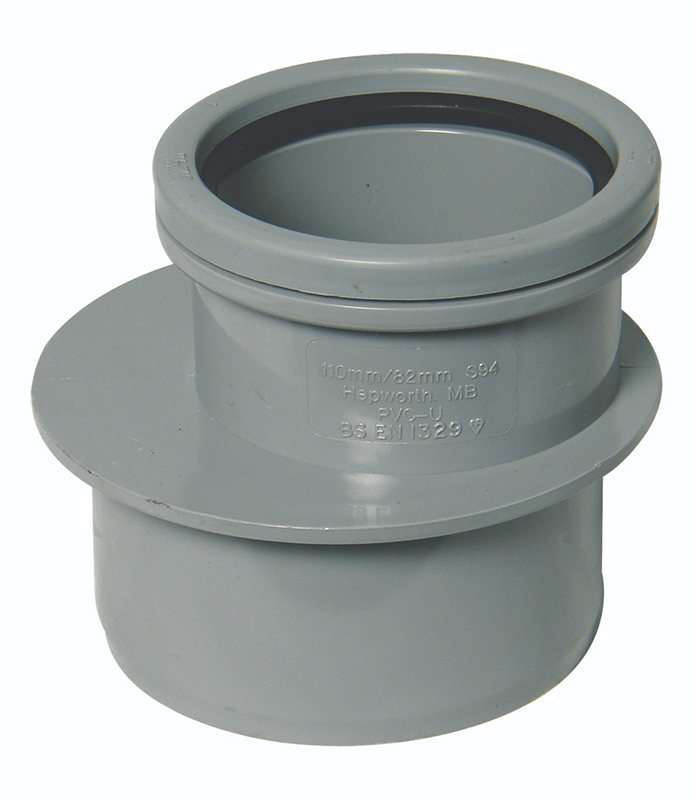 Floplast SP97GR 110mm/4 Inch Ring Seal Soil System - 110mm x 82mm Reducer - Grey