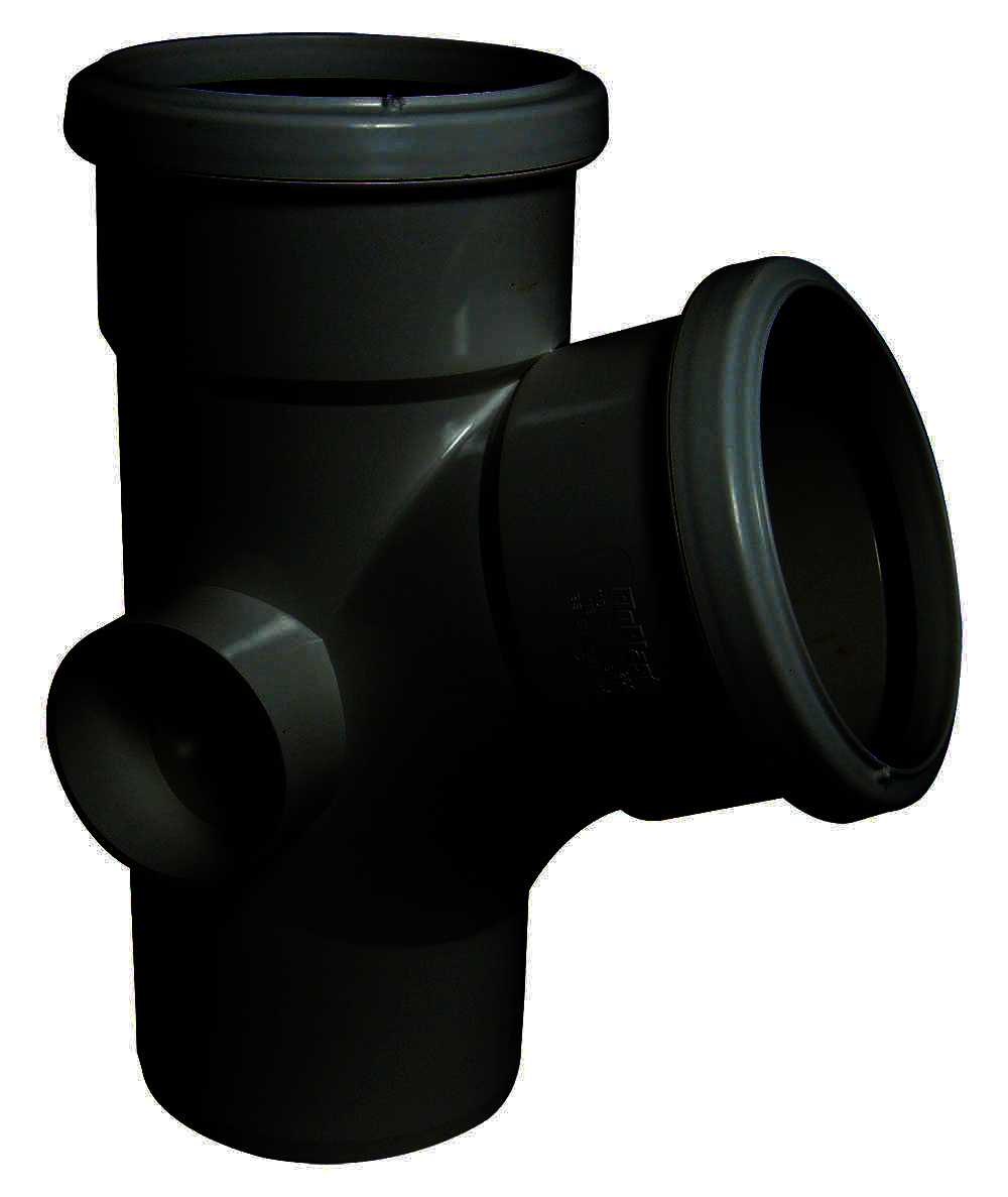 Floplast SP200BL 110mm Ring Seal Soil - 112.5 Degree Branch Double Socket - Black