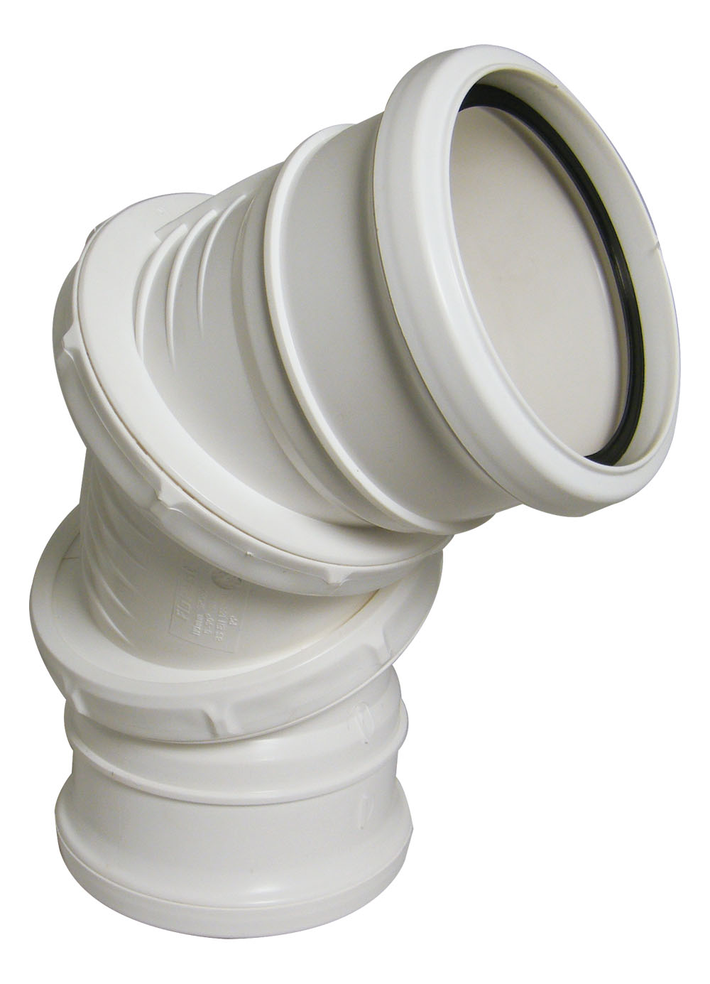 Floplast SP560WH 110mm/4 Inch Ring Seal Soil System - 0-90 Degree Adj Bend Double Socket - White