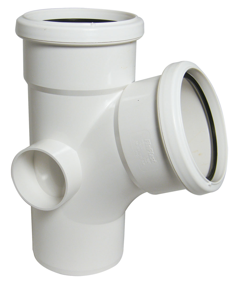 Floplast SP200WH 110mm Ring Seal Soil - 112.5 Degree Branch Double Socket - White