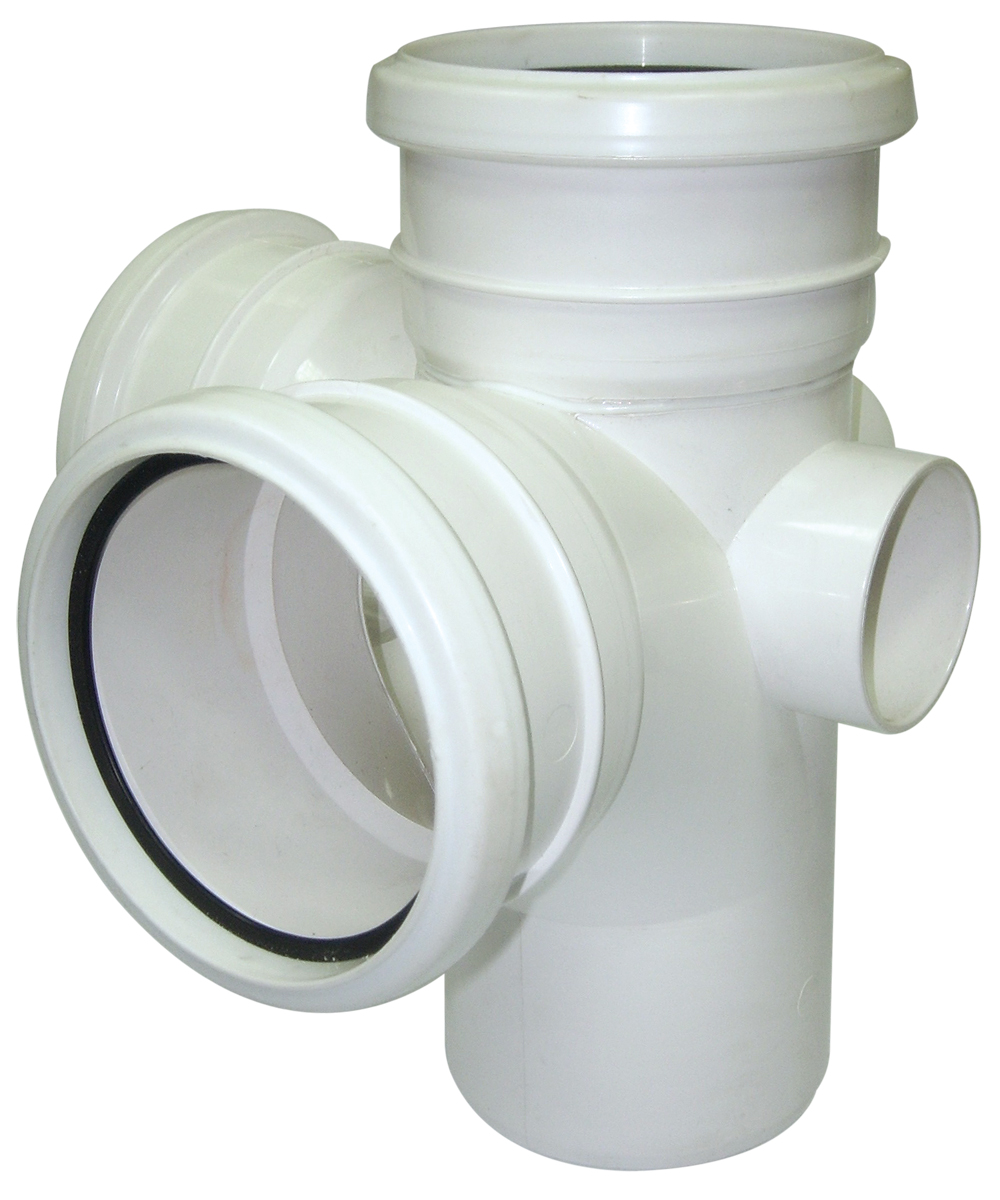 Floplast SP232WH 110mm/4 Inch Ring Seal Soil System - 92.5 Degree Corner Branch - White
