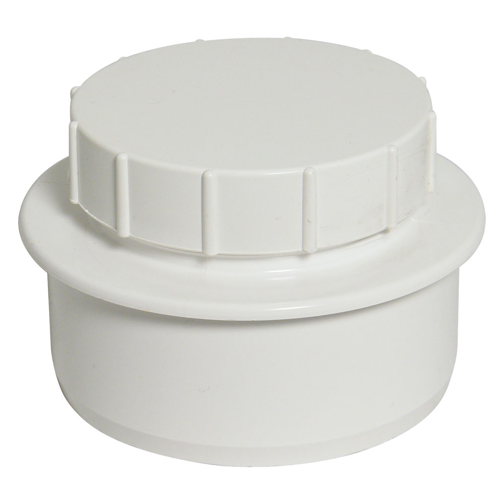 Floplast SP292WH 110mm/4 Inch Ring Seal Soil System - Screwed Access Plug - White
