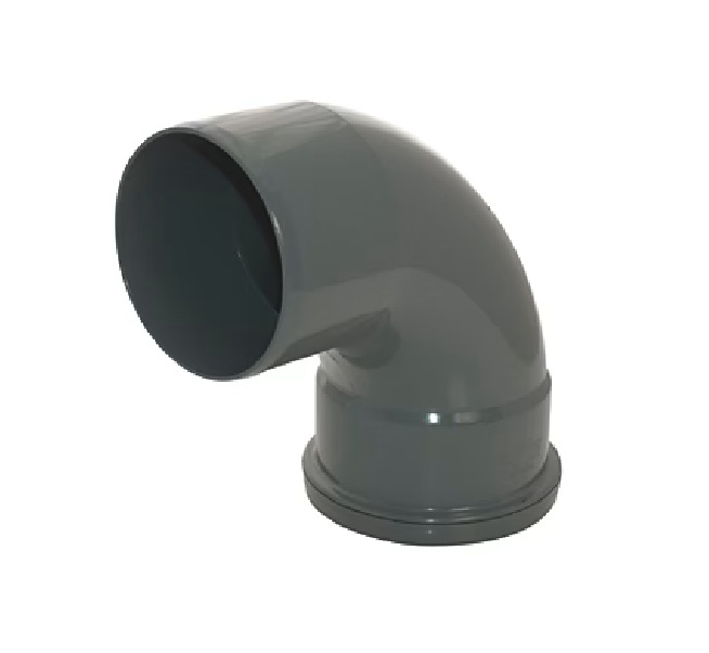 Floplast SP161AG 110mm/4 Inch Ring Seal Soil System - 92.5 Degree Bend Single Socket - Anthracite Grey