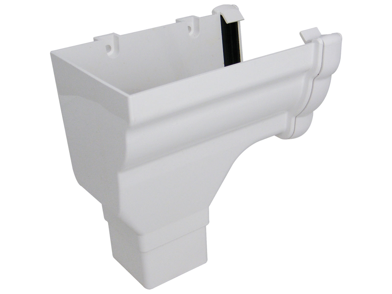 Floplast RON2WH 110mm Niagara Ogee Gutter - Left Hand Stopend Outlet - White