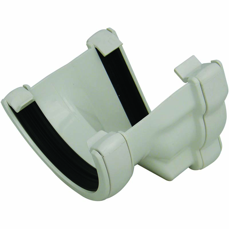 Floplast RNR4WH 110mm Niagara Ogee Gutter to 112mm Half Round Gutter Adaptor - Left Hand - White