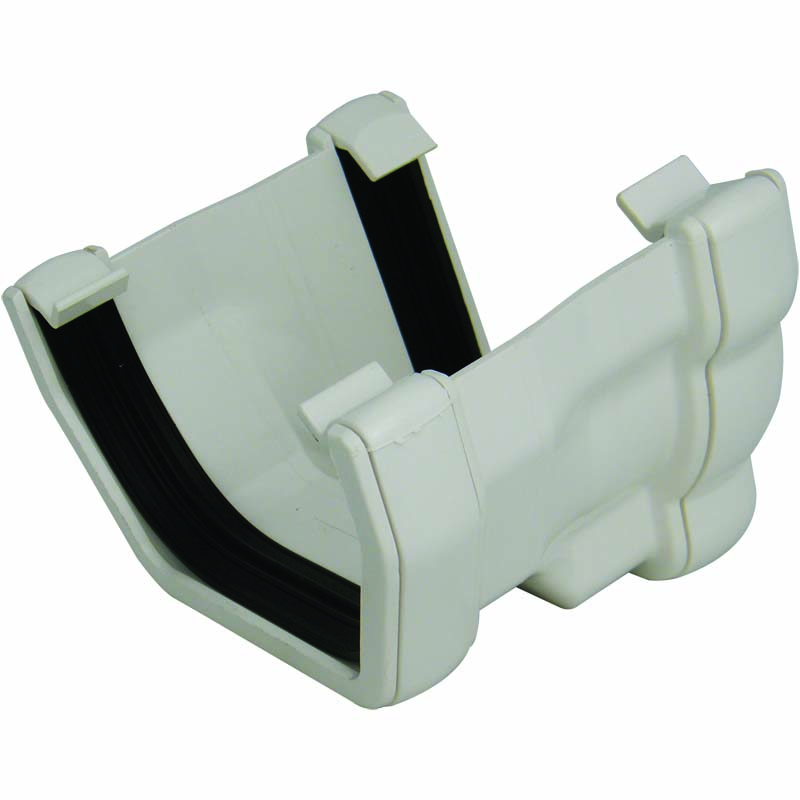 Floplast RNS4WH 110mm Niagara Ogee Gutter to 114mm Square Line Gutter Adaptor - Left Hand - White