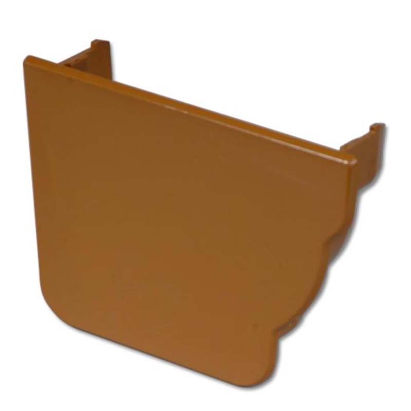 Floplast REN3CA 110mm Niagara Ogee Gutter - Left Hand Internal Stopend - Caramel