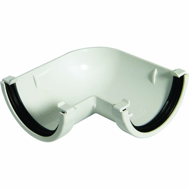 Floplast RAM1WH 76mm Miniflo Gutter - 90 Degree Angle - White