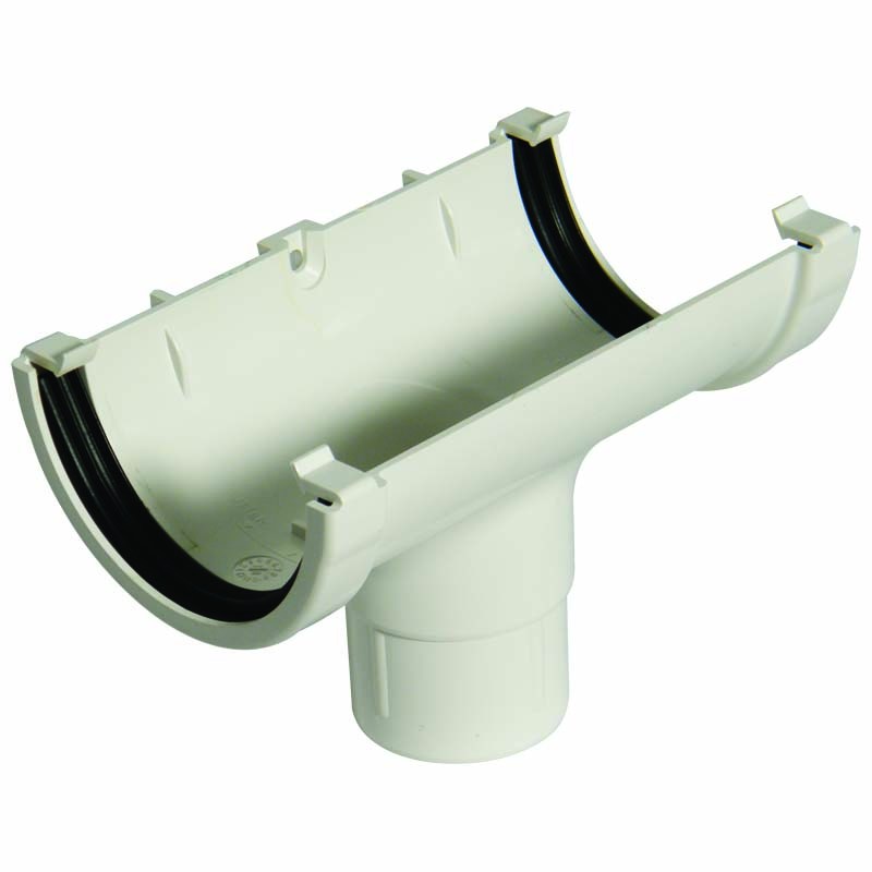 Floplast ROM1WH 76mm Miniflo Gutter - Running Outlet - White