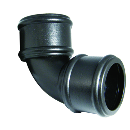 Floplast SP561CI 110mm/4 Inch Ring Seal Soil System - 92.5 Degree Double Socket Bend - Faux Cast Iron