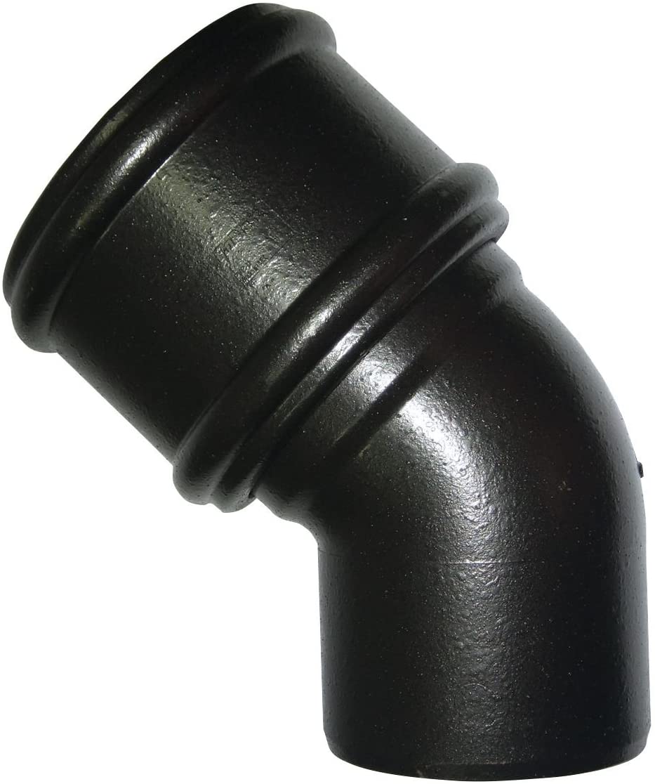 Floplast SP163CI 110mm/4 Inch Ring Seal Soil System - 135 Degree Single Socket Bend - Faux Cast Iron