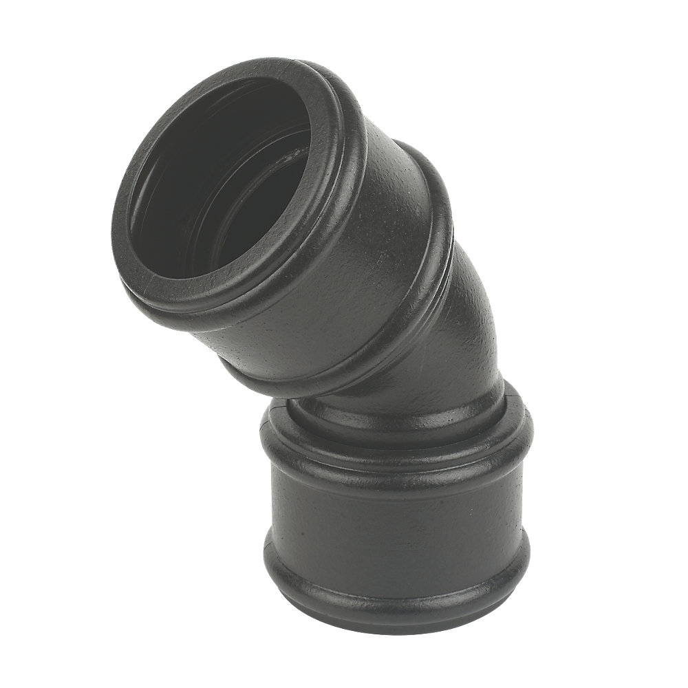 Floplast SP563CI 110mm/4 Inch Ring Seal Soil System - 135 Degree Double Socket Bend - Faux Cast Iron