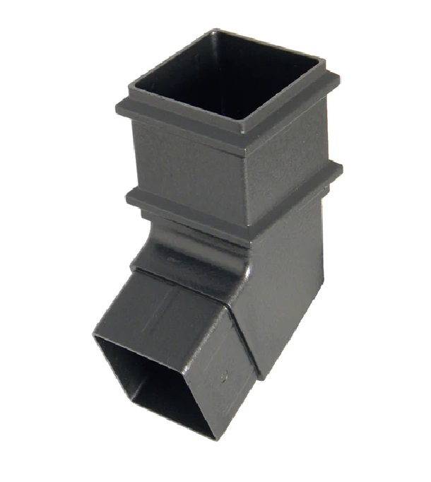 Floplast RBS6CI 65mm Square Downpipe - 112.5 Degree Offset Bend - Faux Cast Iron