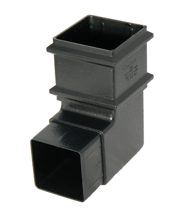 Floplast RBS8CI 90 Deg Bend 65mm Square Down Pipe Faux Cast Iron