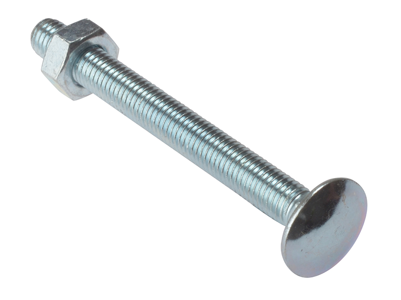 ForgeFix Carriage Bolt & Nut ZP M10 x 130mm Bag 10 FORCB10130M