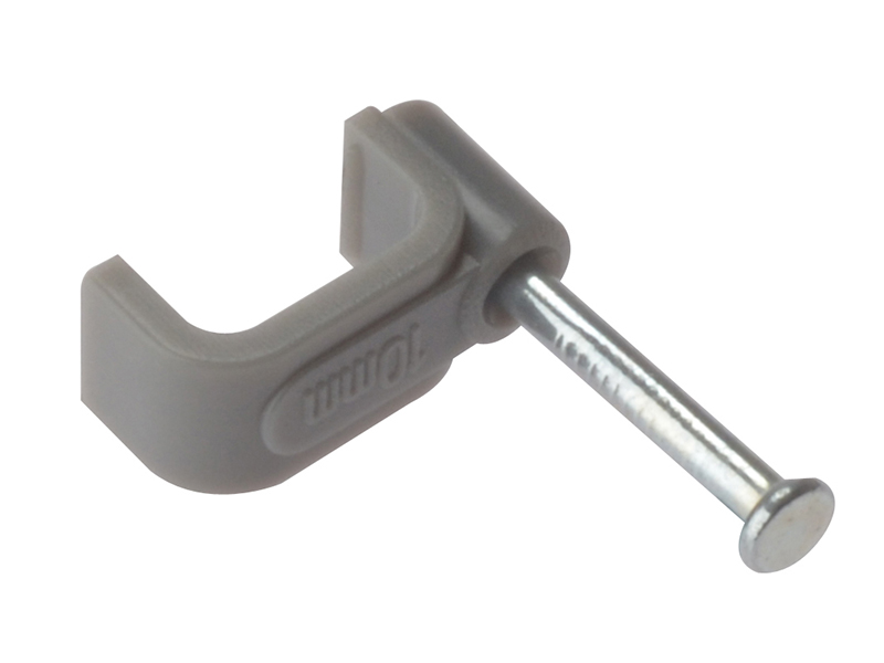 Timco Cable Clip - Grey - Flat 1.00mm (Twin &amp; Earth) - PK100