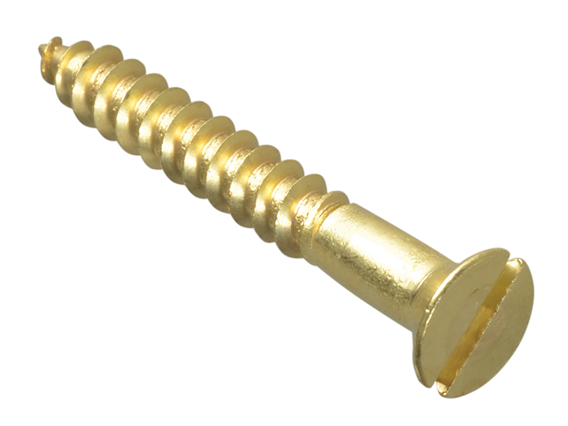 Forgepack Wood Screws Slotted CSK Brass 1.1/2in x 10 (Pack of 8)