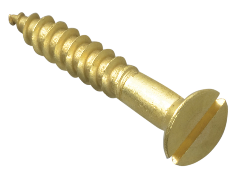 Forgepack Wood Screws Slotted CSK Brass 1.1/4in x 10 (Pack of 10)