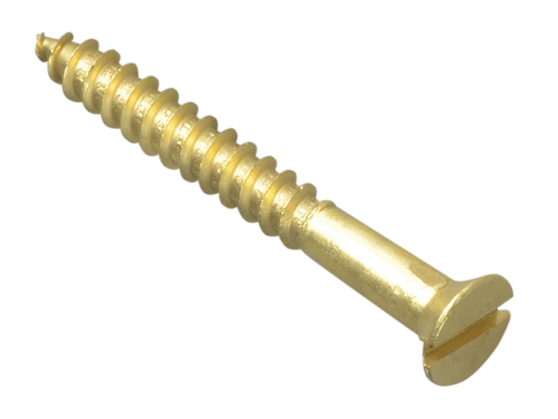 Forgepack Wood Screws Slotted CSK Brass 1.1/4in x 6 (Pack of 15)