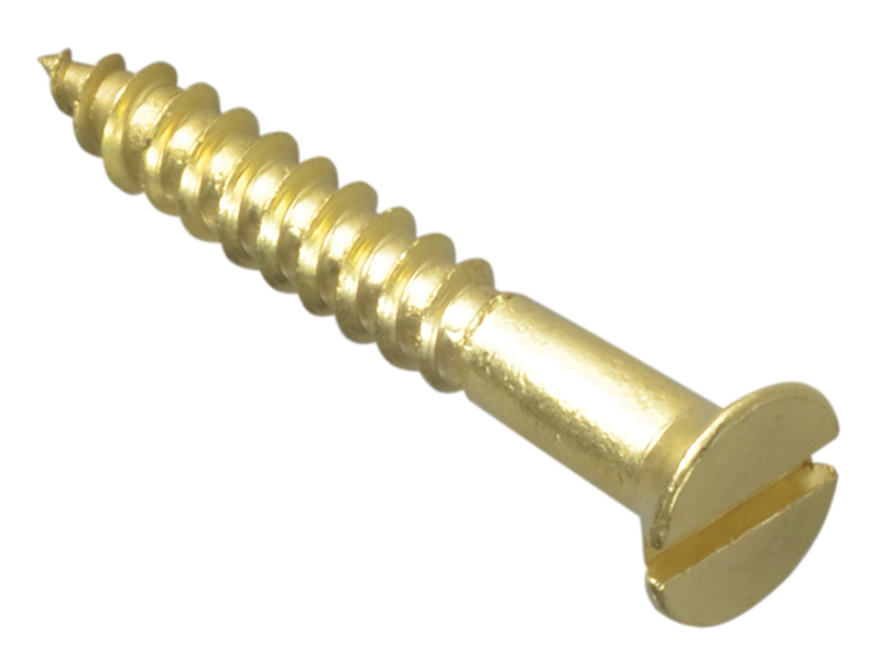 Forgepack Wood Screws Slotted CSK Brass 1.1/4in x 8 (Pack of 12)