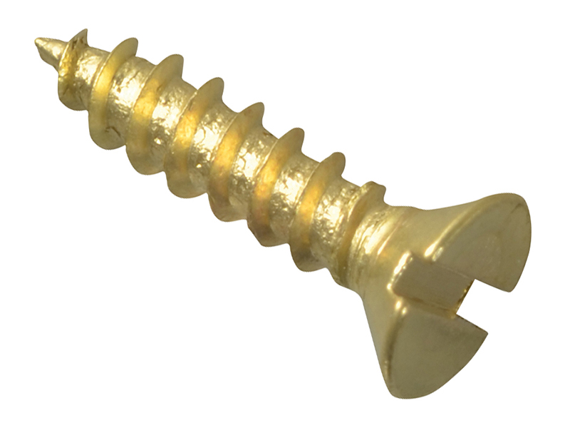 Forgepack Wood Screws Slotted CSK Brass 1/2in x 4 (Pack of 60)