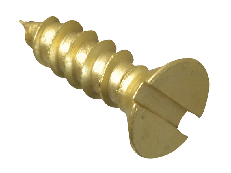 Forgepack Wood Screws Slotted CSK Brass 1/2in x 6 (Pack of 40)