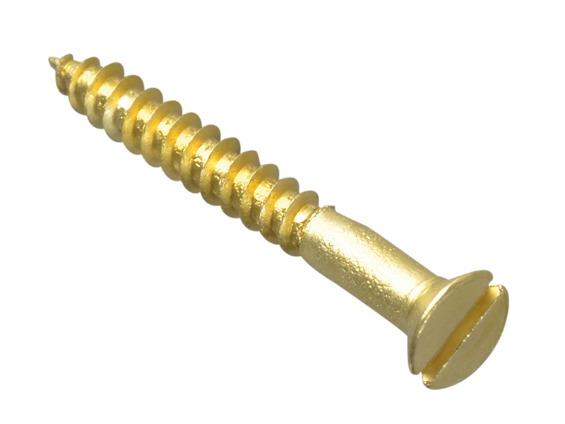 Forgepack Wood Screws Slotted CSK Brass 1in x 4 (Pack of 35)