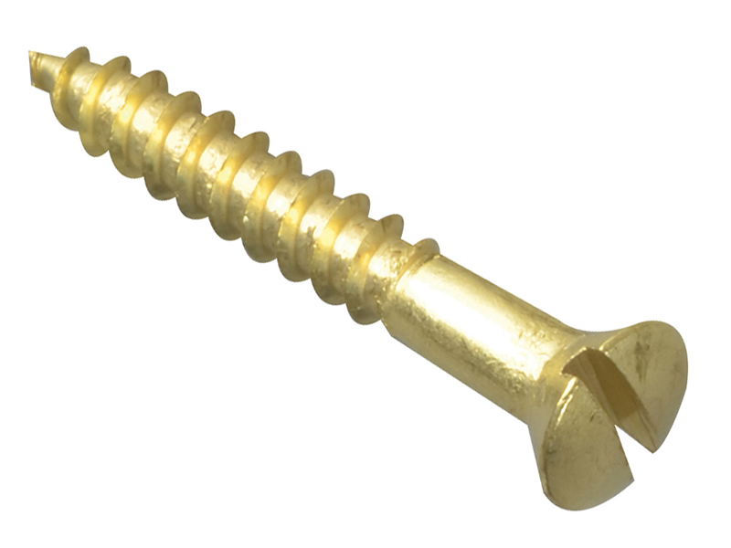 Forgepack Wood Screws Slotted CSK Brass 1in x 6 (Pack of 20)