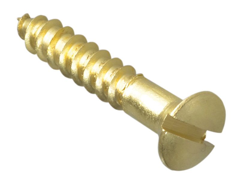 Forgepack Wood Screws Slotted CSK Brass 1in x 8 (Pack of 16)