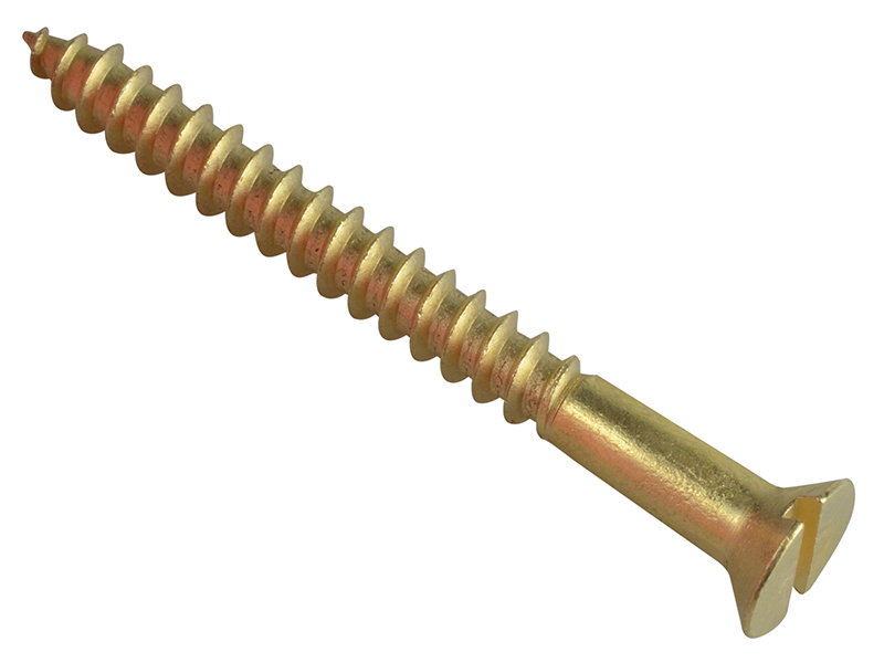 Forgepack Wood Screws Slotted CSK Brass 2in x 10 (Pack of 6)