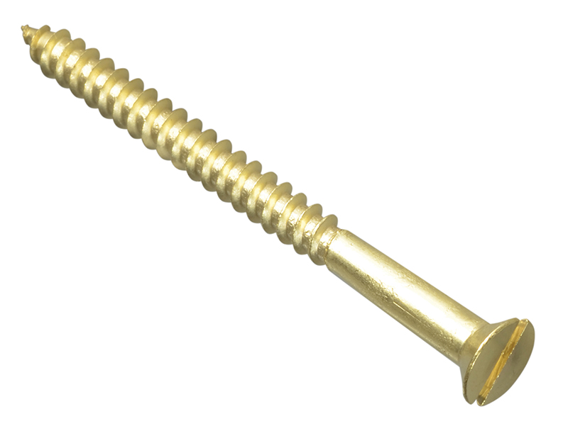 Forgepack Wood Screws Slotted CSK Brass 2.1/2in x 10 (Pack of 6)
