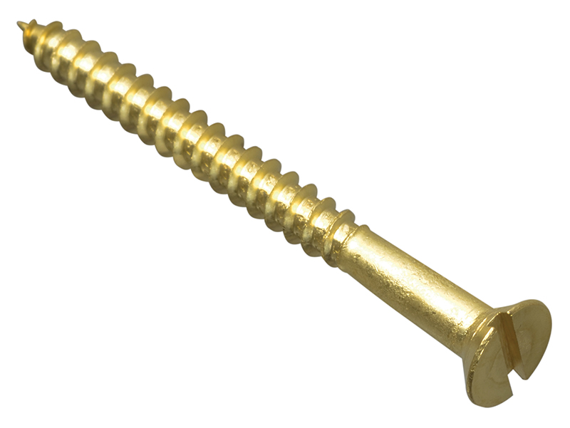 Forgepack Wood Screws Slotted CSK Brass 2.1/2in x 12 (Pack of 4)