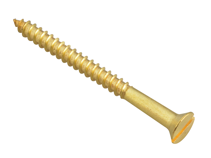Forgepack Wood Screws Slotted CSK Brass 2in x 8 (Pack of 8)