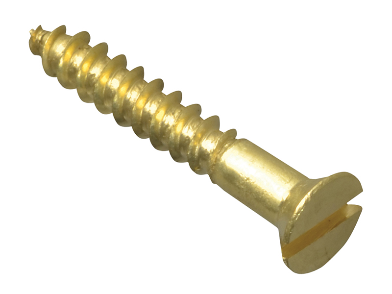 Forgepack Wood Screws Slotted CSK Brass 3/4in x 4 (Pack of 45)
