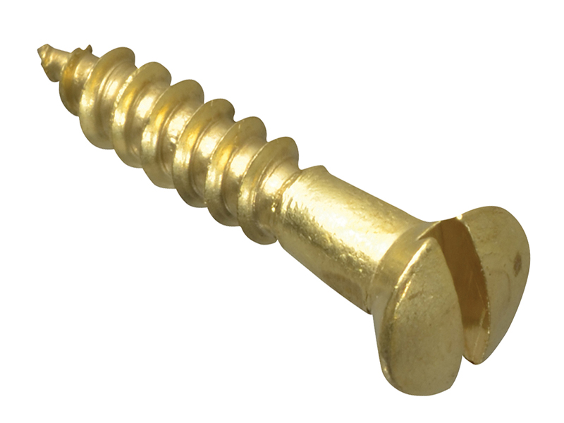 Forgepack Wood Screws Slotted CSK Brass 3/4in x 6 (Pack of 25)