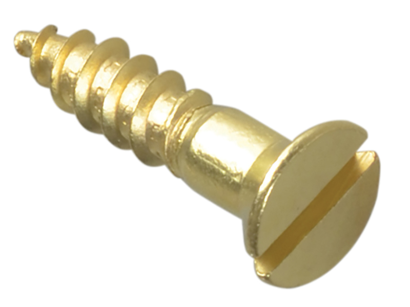 Forgepack Wood Screws Slotted CSK Brass 3/4in x 8 (Pack of 20)