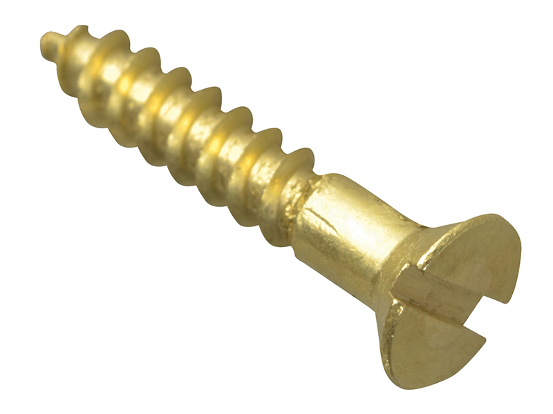 Forgepack Wood Screws Slotted CSK Brass 5/8in x 4 (Pack of 50)