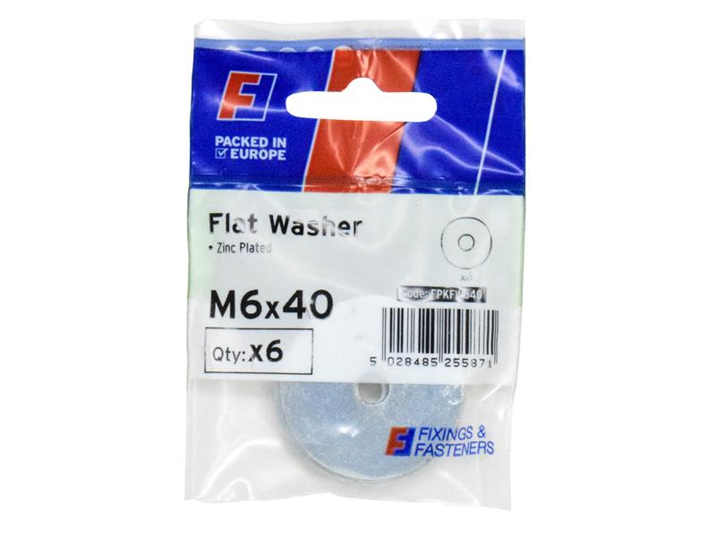 ForgeFix Flat Washers ZP M6 x 40mm ForgePack 6 FORFPKFW640
