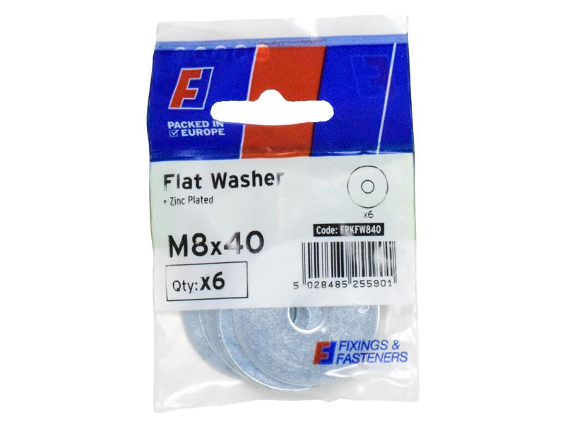 ForgeFix Flat Washers ZP M8 x 40mm ForgePack 6 FORFPKFW840