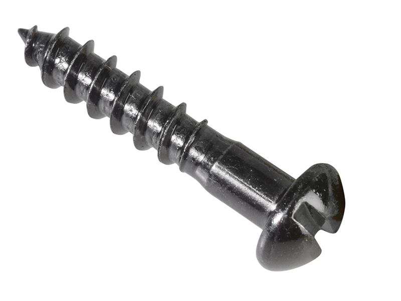 Forgepack Round Black Japanned Screws 1in x 10 (Pack of 15)