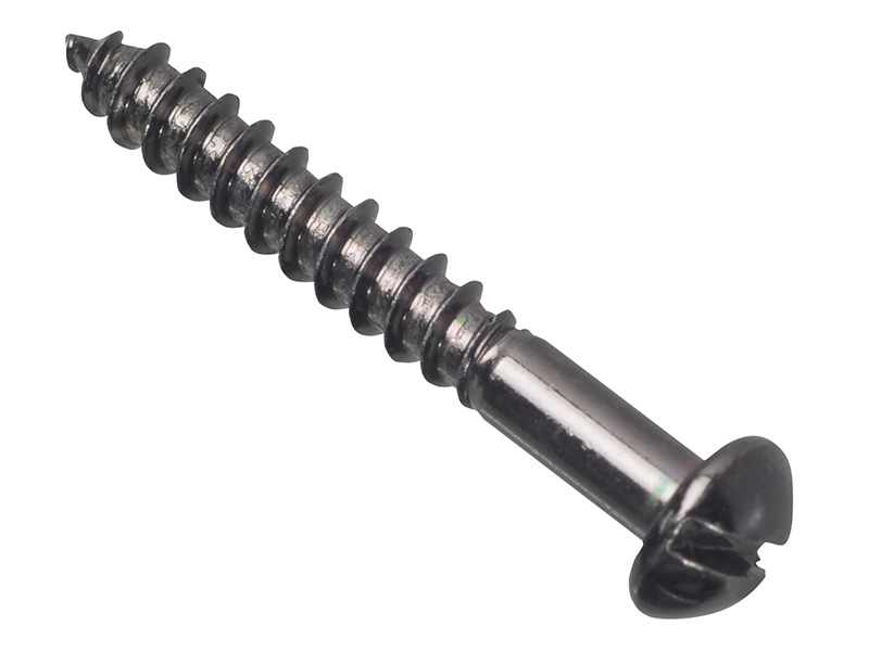 Forgepack Round Black Japanned Screws 1.1/4in x 8 (Pack of 12)